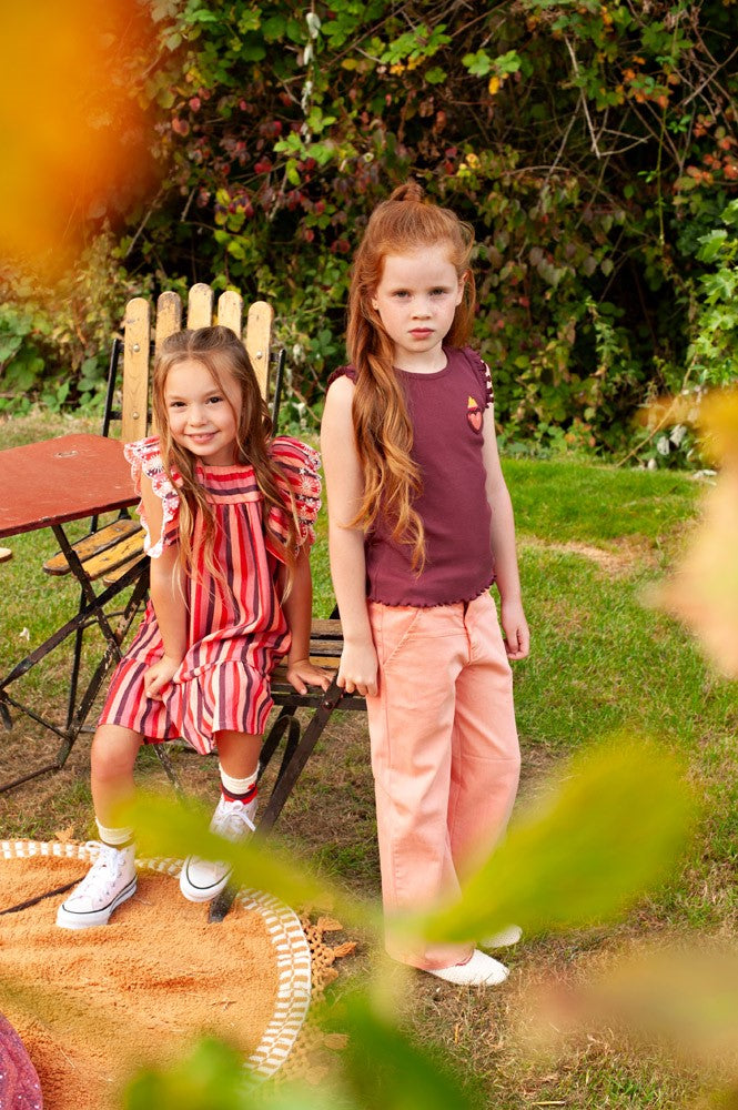 Camiseta sin mangas de canalé niña Salsa Sunset