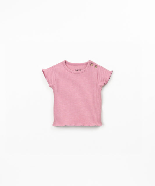 Camiseta rib flamé bebé niña