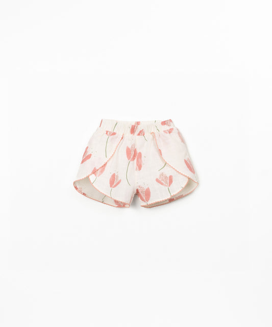 Pantalón corto tejido estampado bebé niña