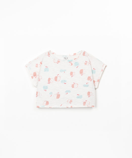 Camiseta jersey flamé estampada niña