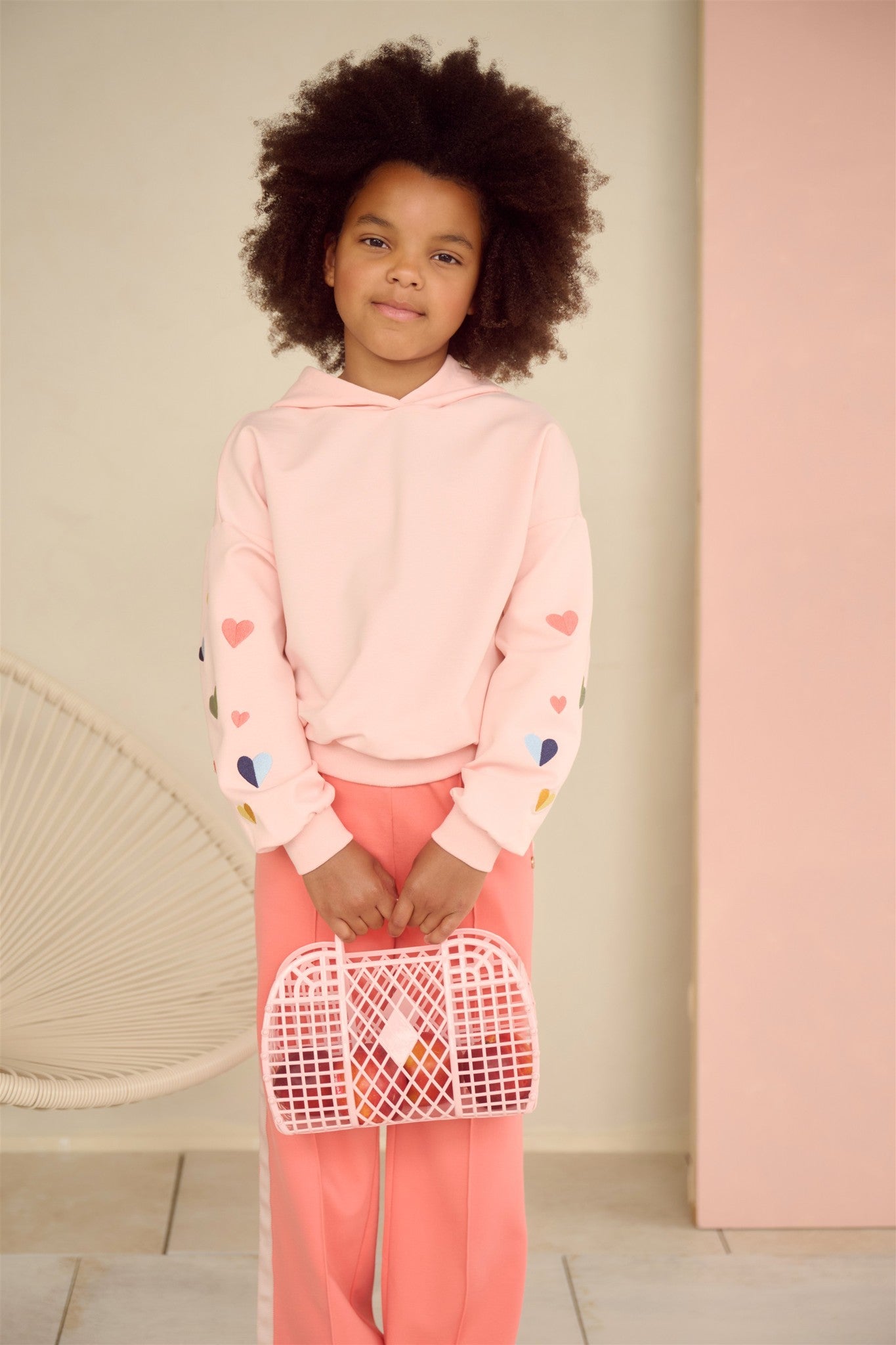 Sudadera con capucha corazones Kumy niña