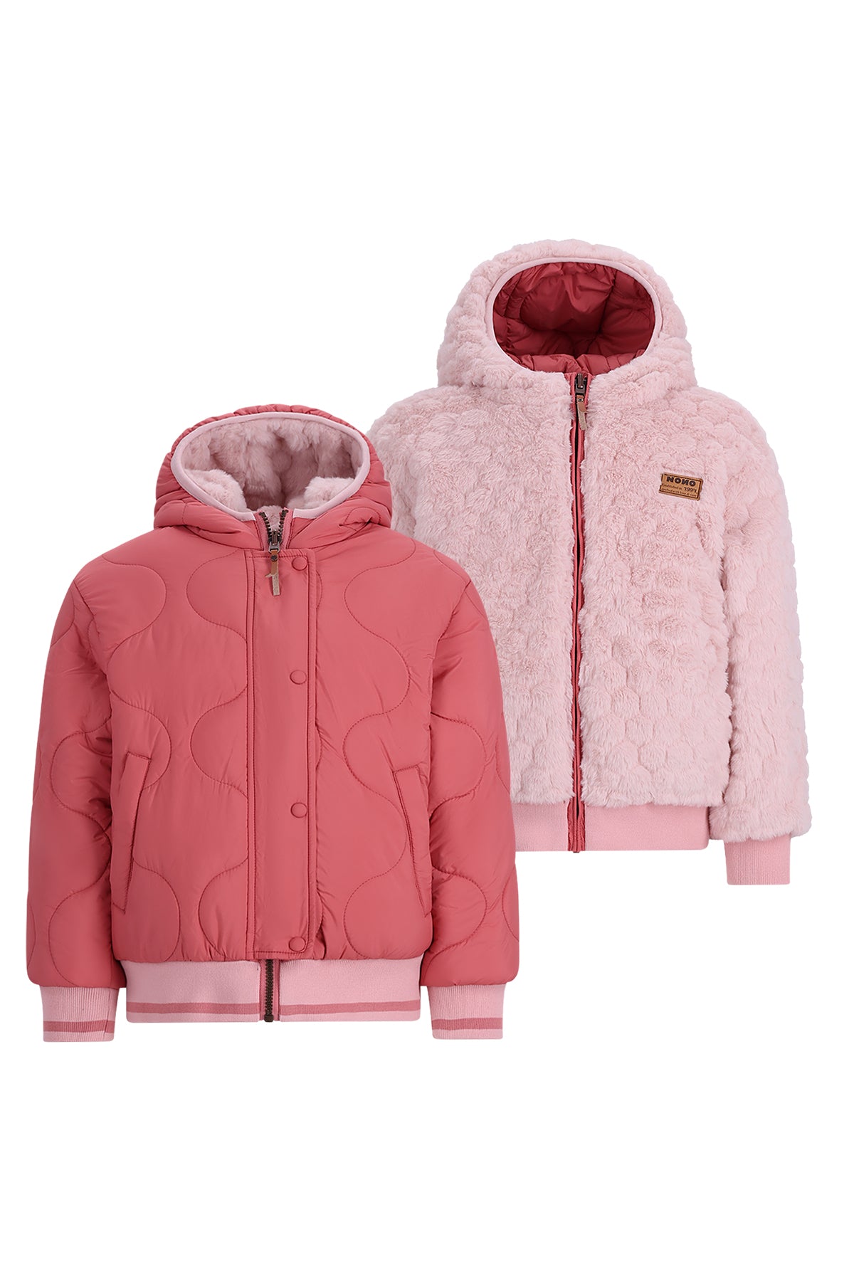 Cazadora bomber de invierno reversible con capucha Bomby niña