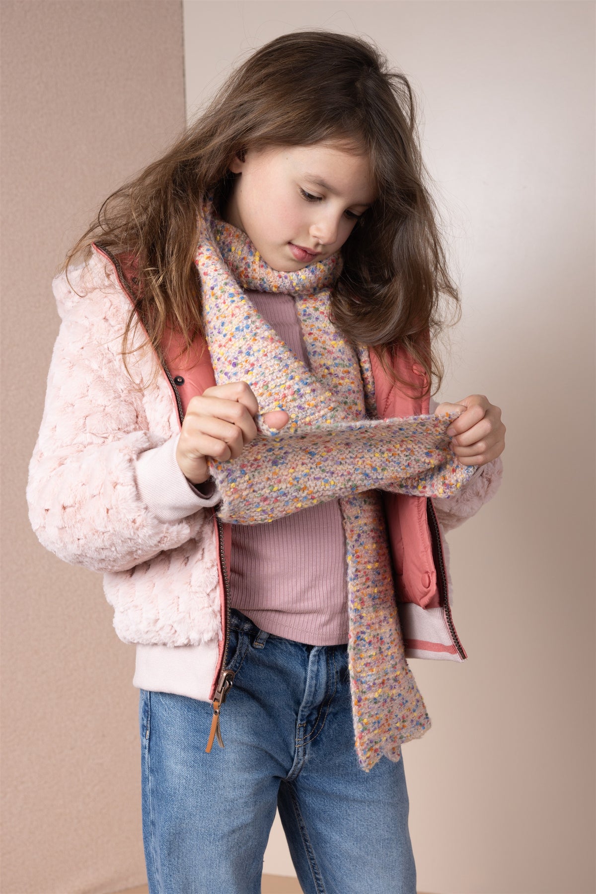 Cazadora bomber de invierno reversible con capucha Bomby niña