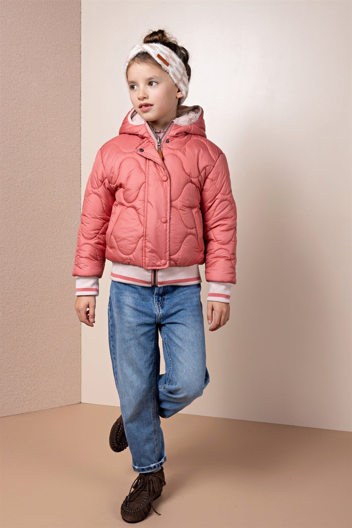 Cazadora bomber de invierno reversible con capucha Bomby niña