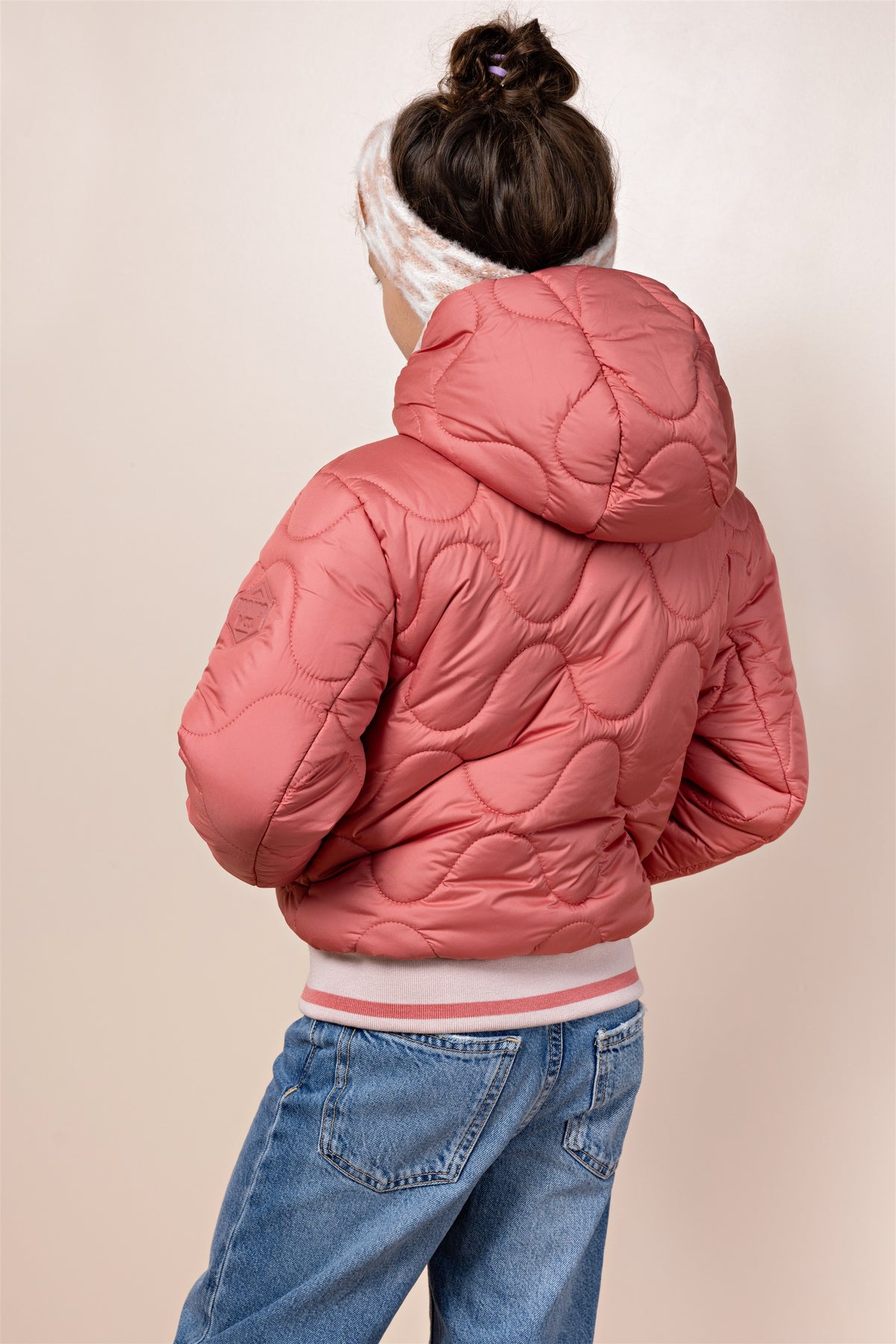 Cazadora bomber de invierno reversible con capucha Bomby niña