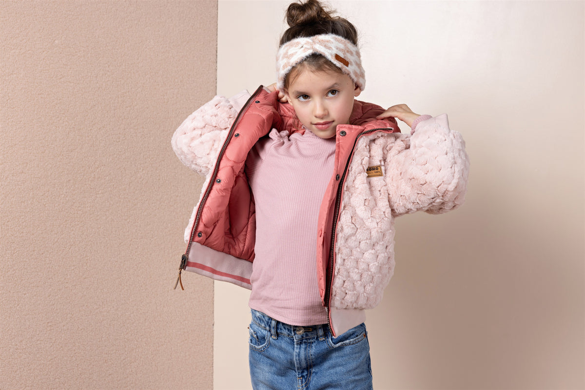Cazadora bomber de invierno reversible con capucha Bomby niña
