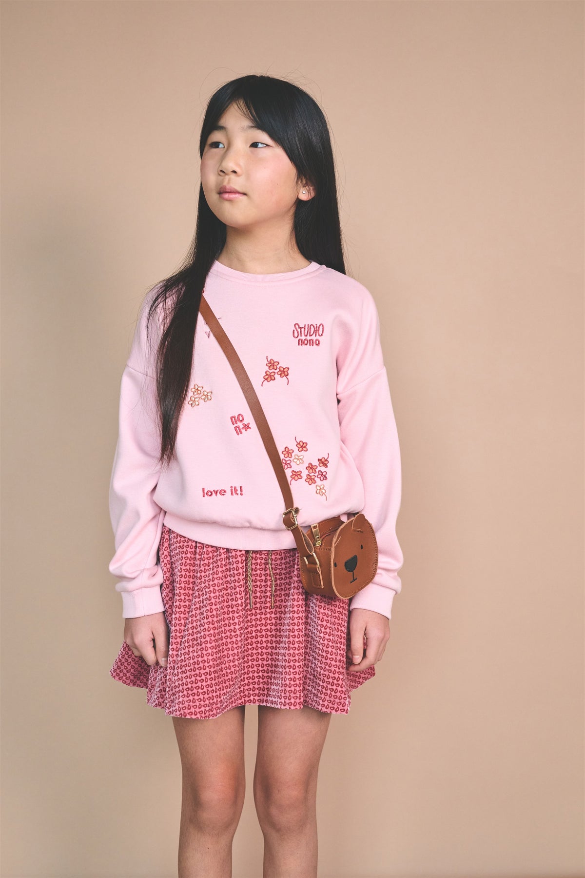 Bolso de piel sintética con forma de oso niña