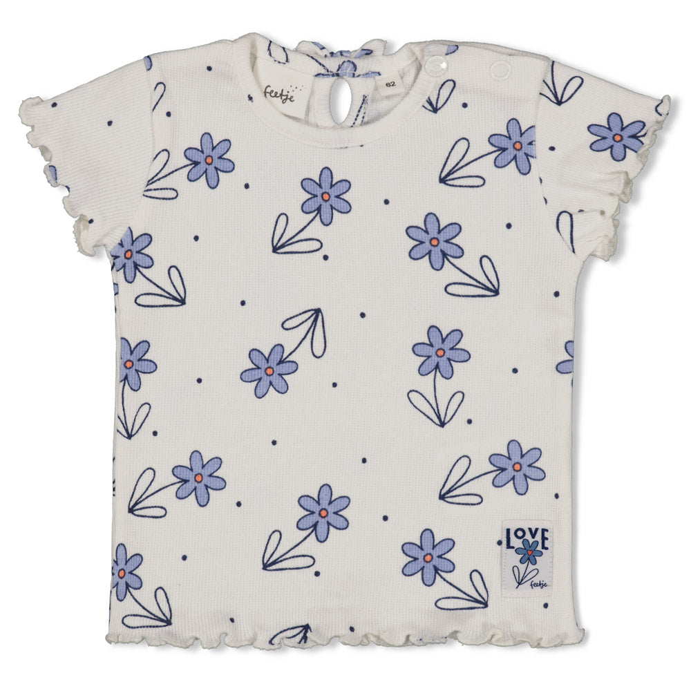 Camiseta manga corta de canalé bebé niña Summer Denims