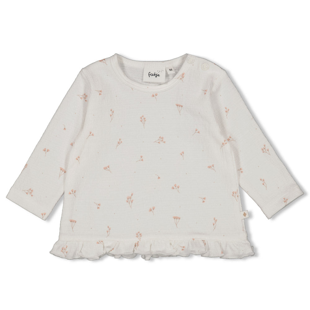 Camiseta volantes manga larga bebé niña