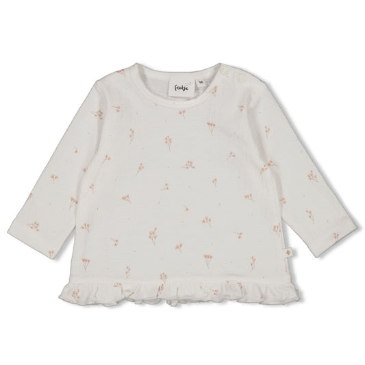 Camiseta volantes manga larga bebé niña
