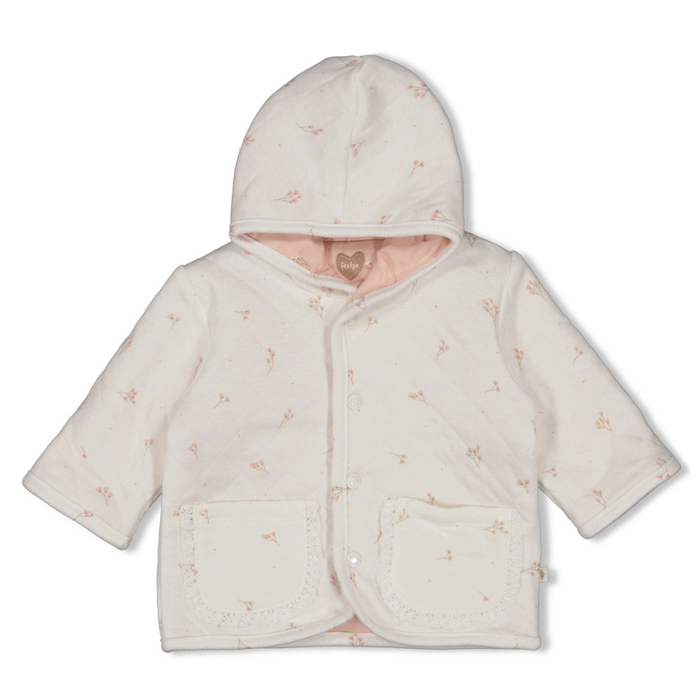 Chaqueta reversible con capucha bebé niña Delicate Flower