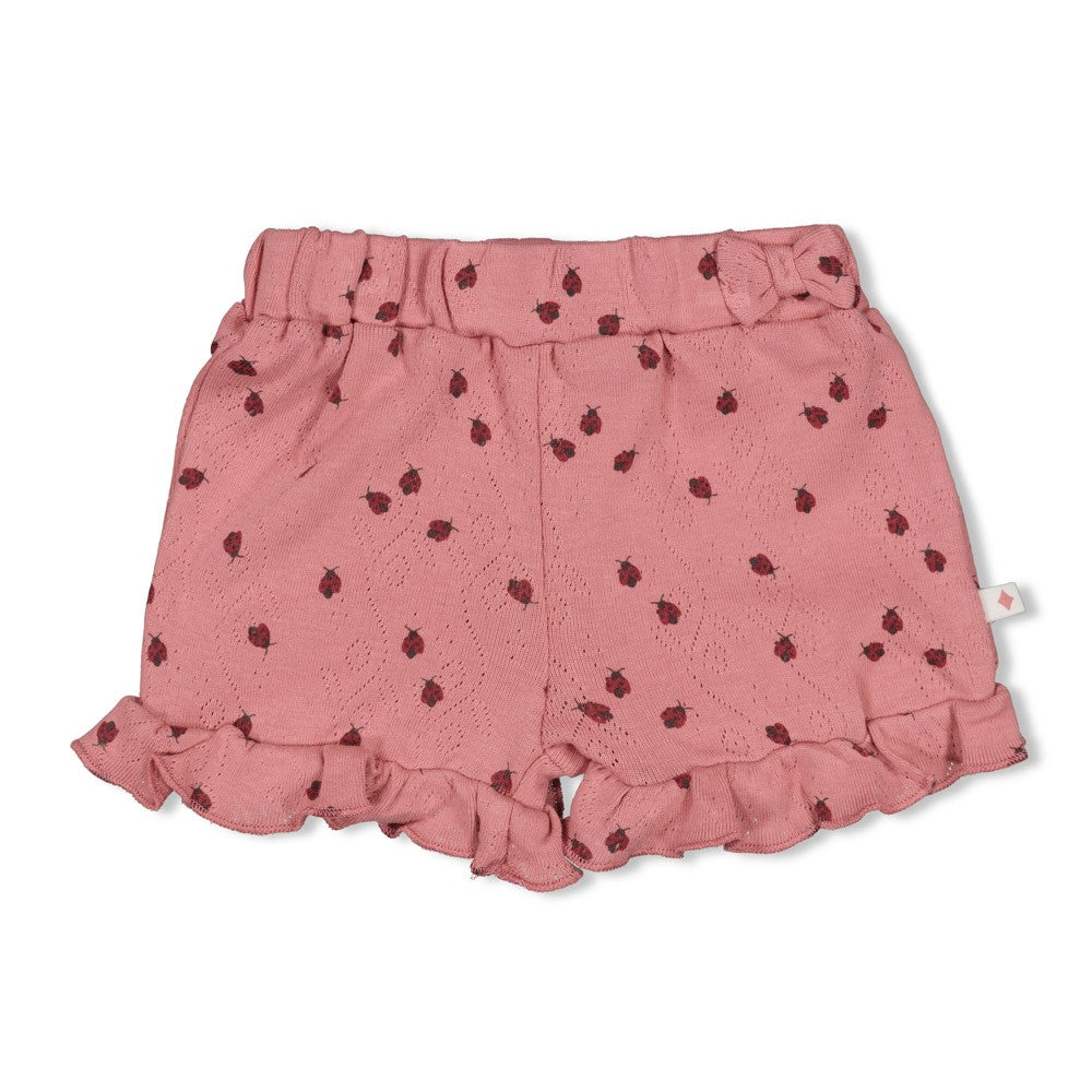 Pantalón corto de canalé bebé niña Lovebug