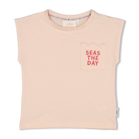 Camiseta manga corta con estampo trasero niña  Lazy Lagoon