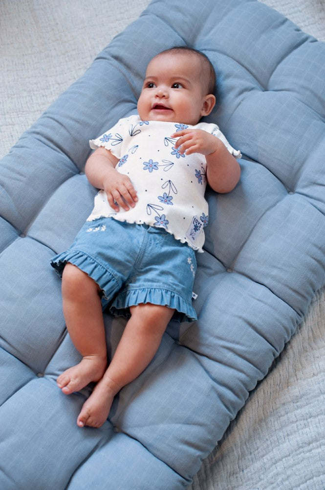 Pantalón corto volantes bebé niña Summer Denims