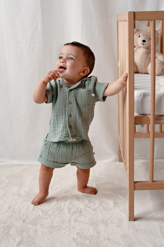 Pantalón corto muselina bebé niño Summer Woven