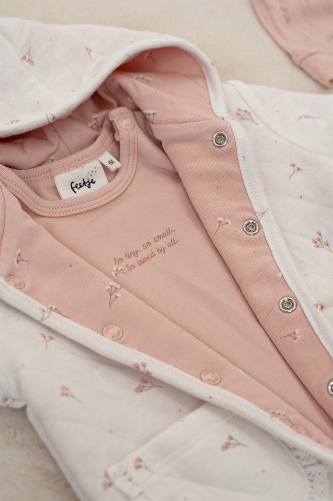 Chaqueta reversible con capucha bebé niña Delicate Flower