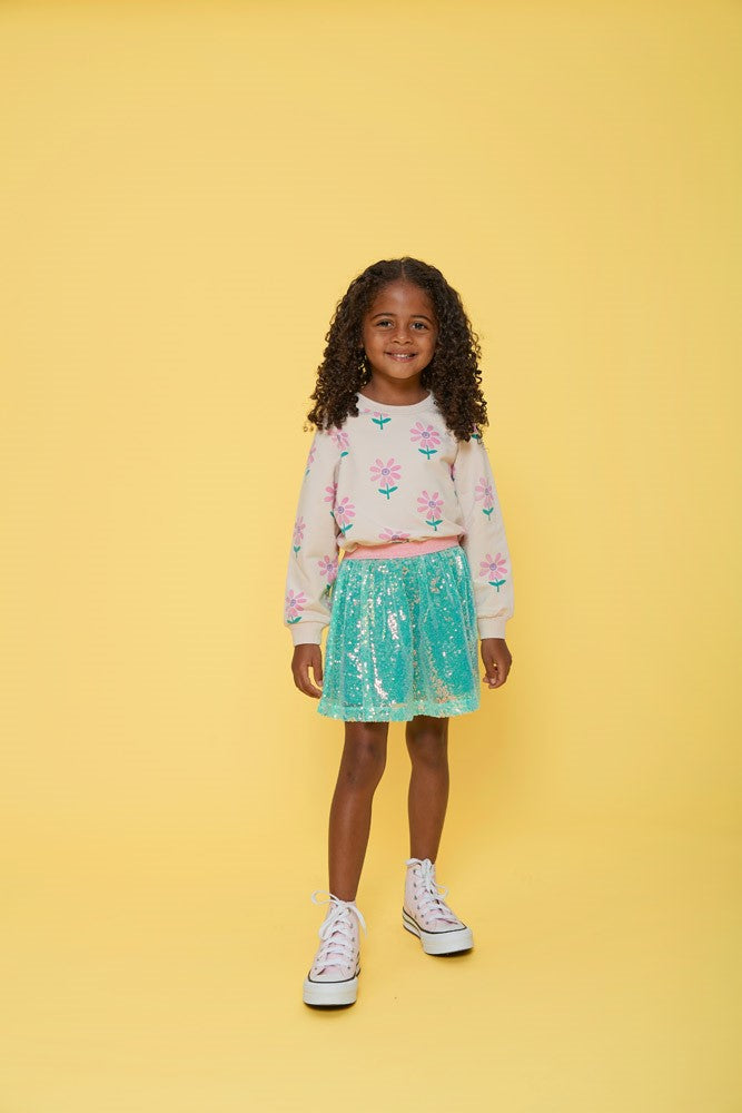 Falda con lentejuelas niña Rolling into Spring