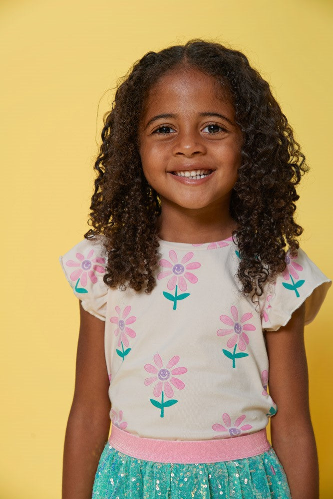 Camiseta manga corta niña Rolling into Spring