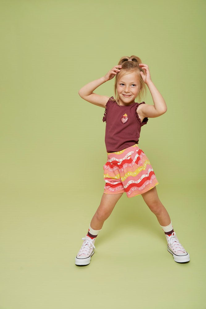 Camiseta sin mangas de canalé niña Salsa Sunset