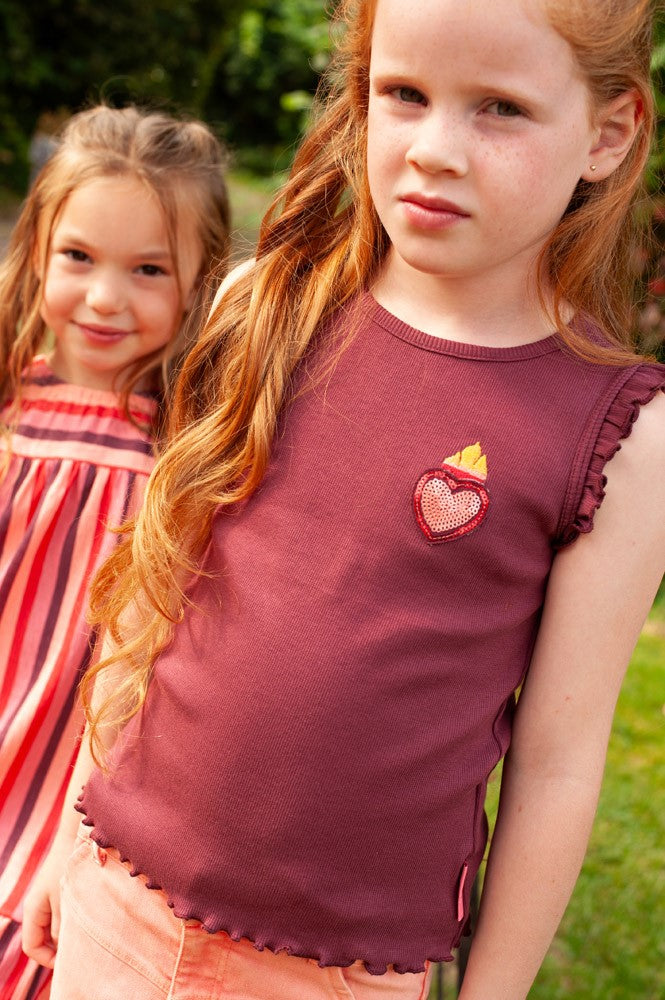 Camiseta sin mangas de canalé niña Salsa Sunset