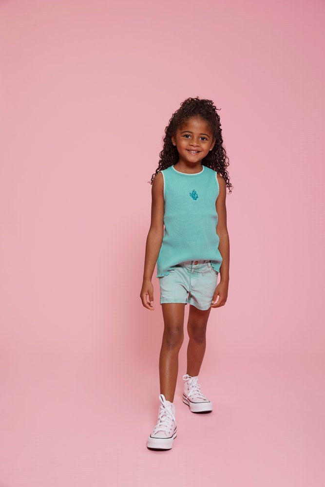 Pantalón corto denim niña Lazy Lagoon